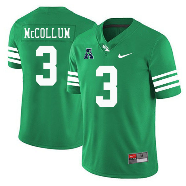 #3 Cash McCollum North Texas Mean Green College Football Jerseys Stitched-Green